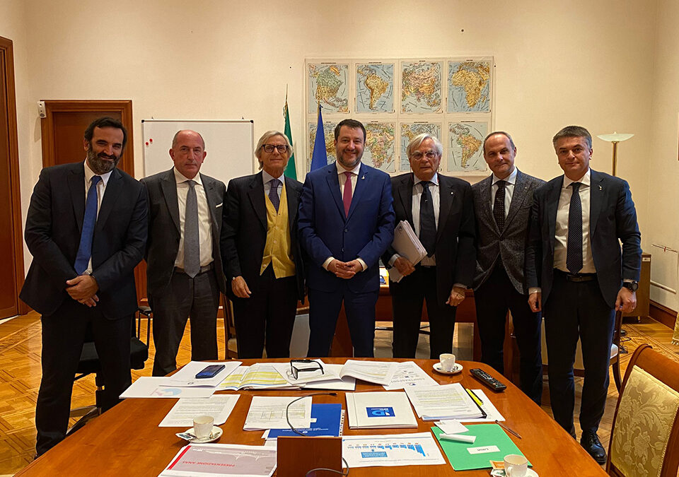 Incontro con il ministro Matteo Salvini e il sottosegretario Edoardo Rixi al ministero delle Infrastrutture e dei Trasporti