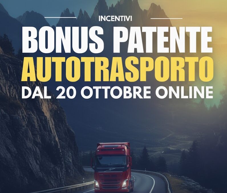 Buono patente autotrasporto. Apertura piattaforma per l’erogazione dei voucher 2025 – lunedì 20 ottobre 2025