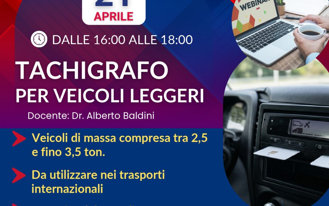 Tachigrafo per veicoli leggeri – 21 aprile 2026