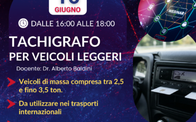 Webinar &ldquo;Tachigrafo per veicoli leggeri&rdquo;  &ndash; 16 giugno 2026 &ndash; ISCRIZIONI APERTE