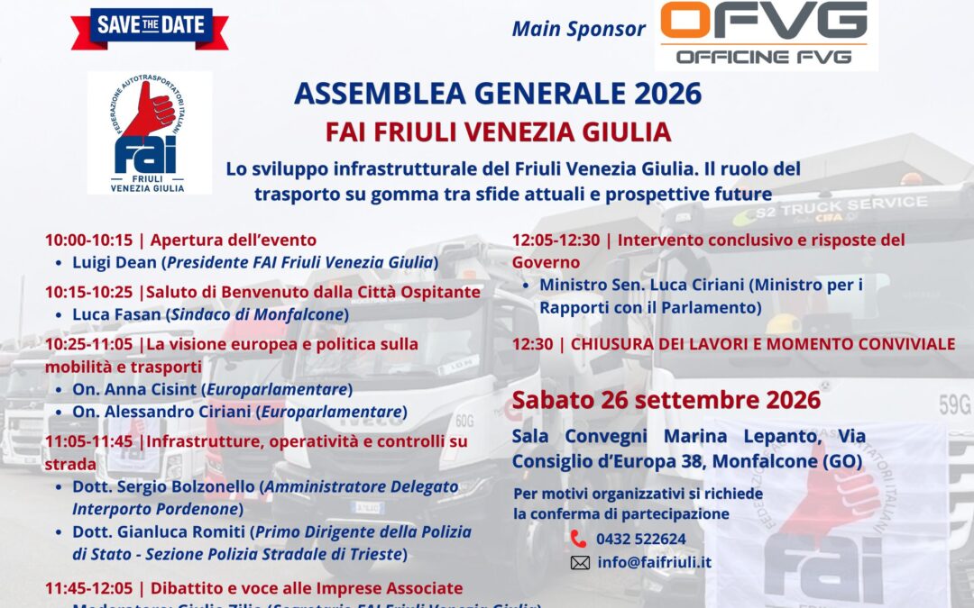 Assemblea Generale FAI FVG 2026: futuro, sviluppo infrastrutturale e sfide per il trasporto su gomma